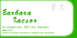 barbara kacsor business card